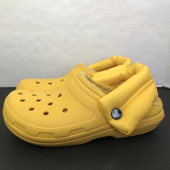 Crocs Classic Lined Neo Puff Crocband Clog Yellow Mens 5 Womens 7 Discontinued - Picture 2 of 13